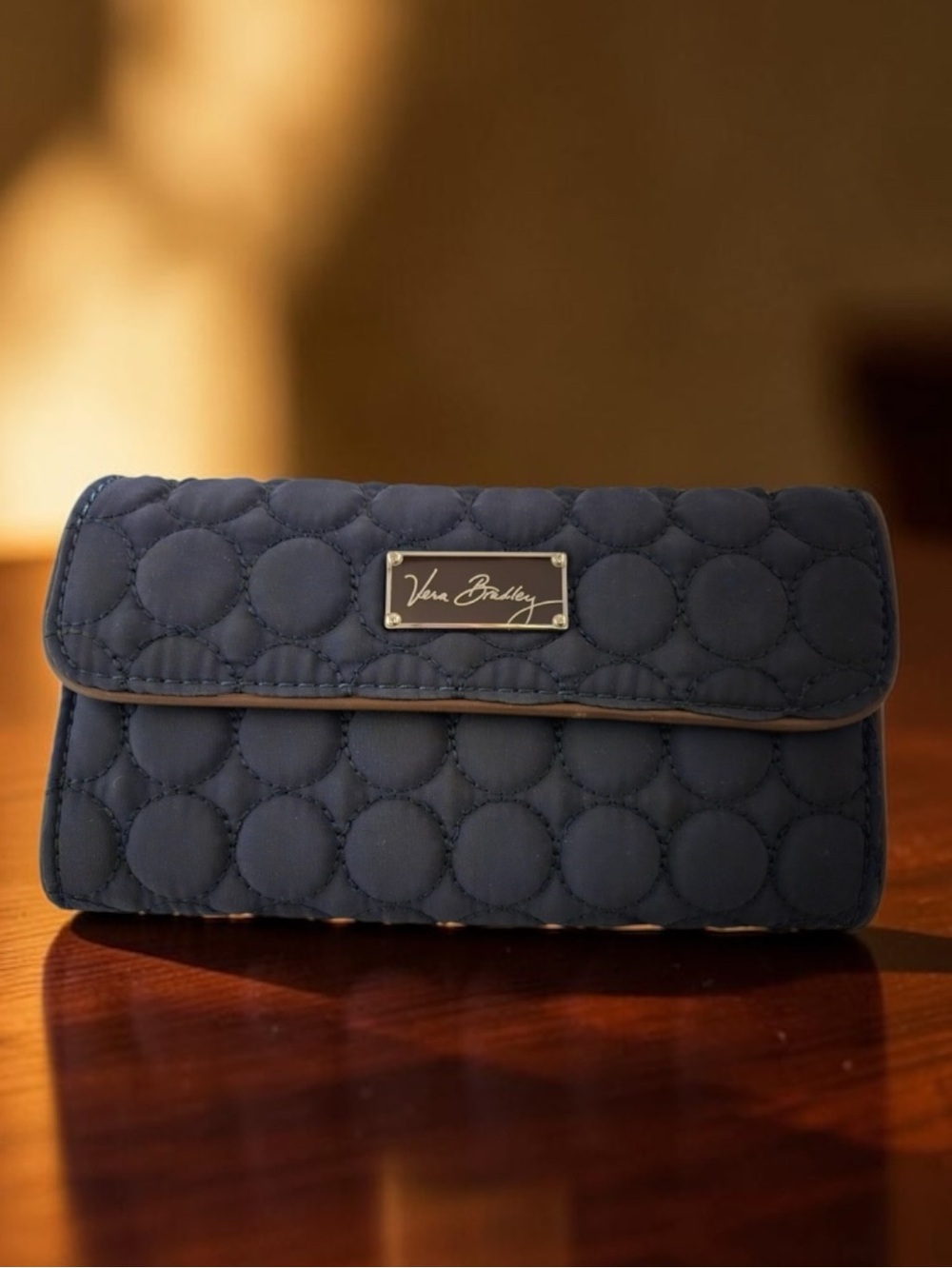Vera Bradley Quilted Navy Blue wallet w checkbook